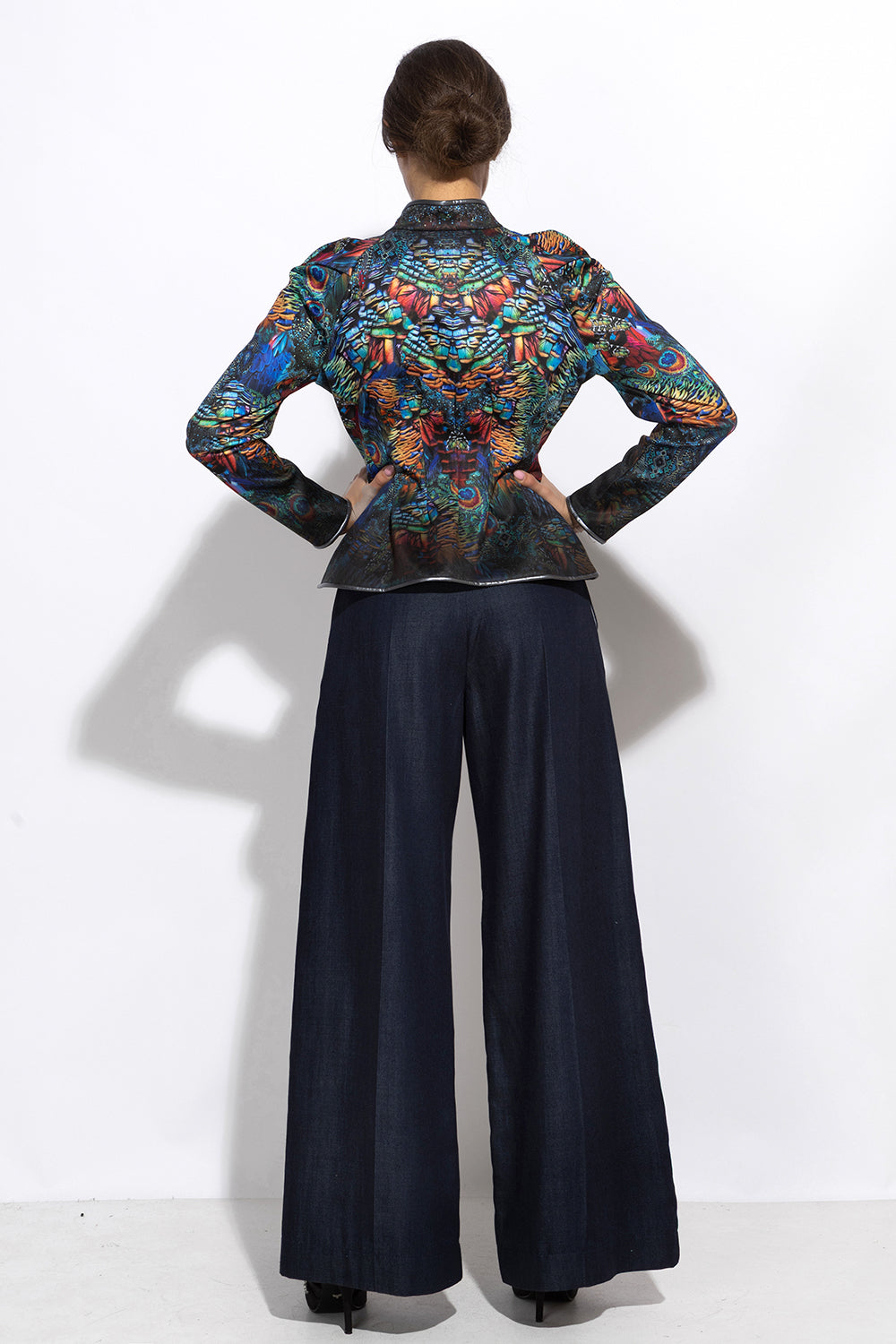 TENCEL PANTS WITH HIGH WAIST AND WIDE LEG - ESSENTIALS