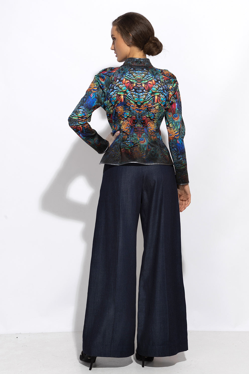 TENCEL PANTS WITH HIGH WAIST AND WIDE LEG - ESSENTIALS