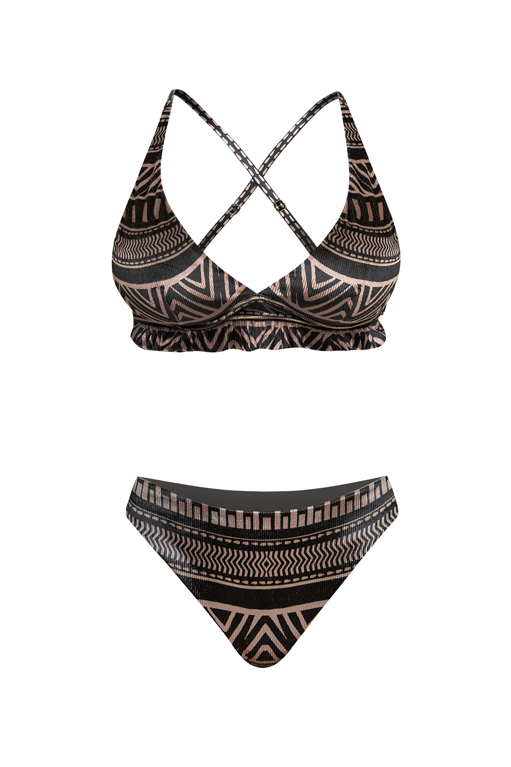 TRIANGLE-STYLE TOP IN VELVET - TRIBAL