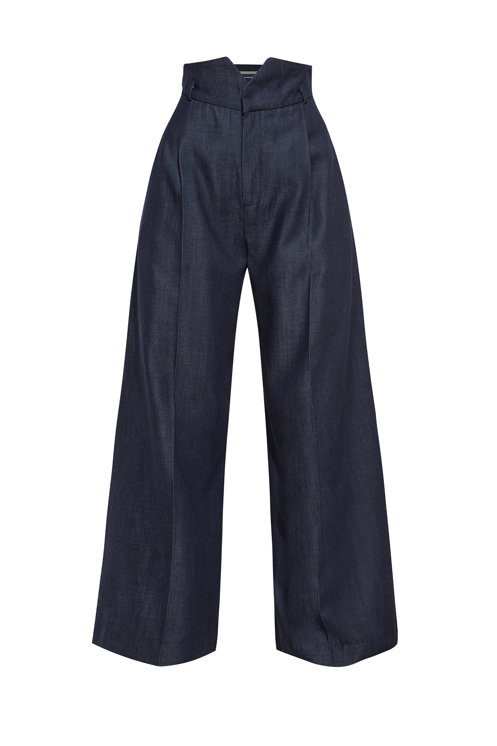 TENCEL PANTS WITH HIGH WAIST AND WIDE LEG - ESSENTIALS